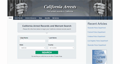 Desktop Screenshot of californiaarrests.org